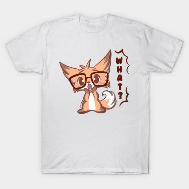 Cute Kawaii Nerd Fox what waa wtf T-Shirt by Kyumotea